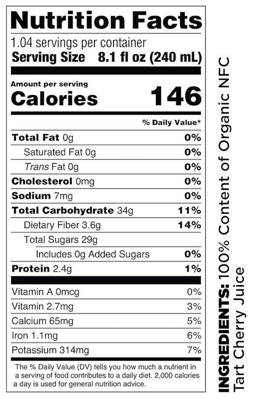 Pomona Organic Pure Tart Cherry Juice, Cold Pressed, Non-GMO, No Sugar Added, Not from Concentrate, Gluten Free, Kosher Certified, Preservative Free,8.4 Fl Oz (Pack of 12)
