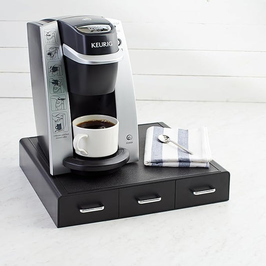 Amazon Basics Coffee Pod Storage Drawer for K-Cup Pods, 36 Pod Capacity, Black (Pack of 6)