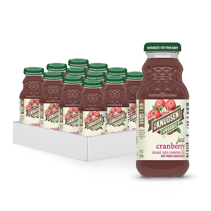 R.W. Knudsen Organic Just Cranberry Juice, 8 fl oz (12 Pack)