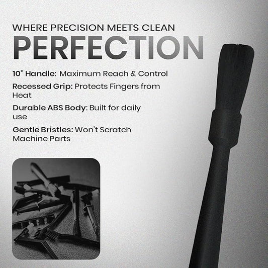 Rattleware 10" Black Espresso Machine Grinder Brush, Long Durable Handle Coffee Grinder Cleaning Brush - Ideal for Home, Cafe, Restaurant, or Hotel - Trusted by Baristas