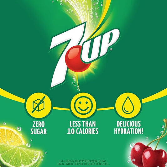 7-UP Powder Drink Mix – Sugar Free & Delicious (Cherry, 72 Sticks)