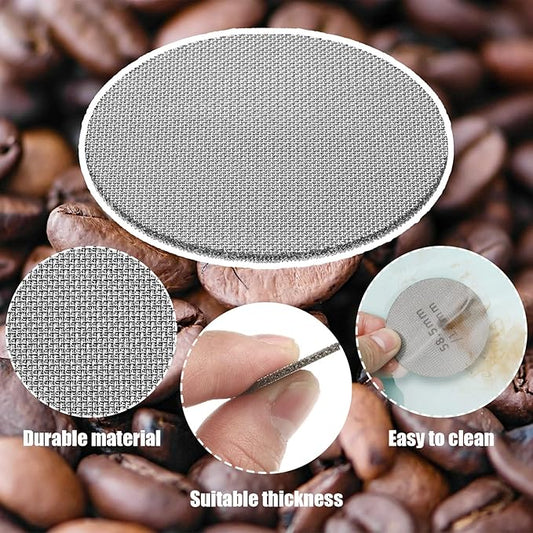58.5 mm Espresso Puck Screen Espresso Filter Stainless Steel Coffee Puck Screen Resusable Lower Shower Clean Coffee Screen 1.7 mm Thickness Coffee Filter Mesh Plate