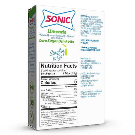 Sonic Singles To Go Powdered Drink Mix (Limeade)