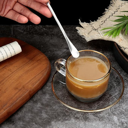 6 Pcs Coffee Stirrers, 3 Sizes Reusable Coffee Stir Sticks (5'', 6.3'', 8.7''), Stainless Steel Stirring Spoons for Espresso & Iced Tea, Silver