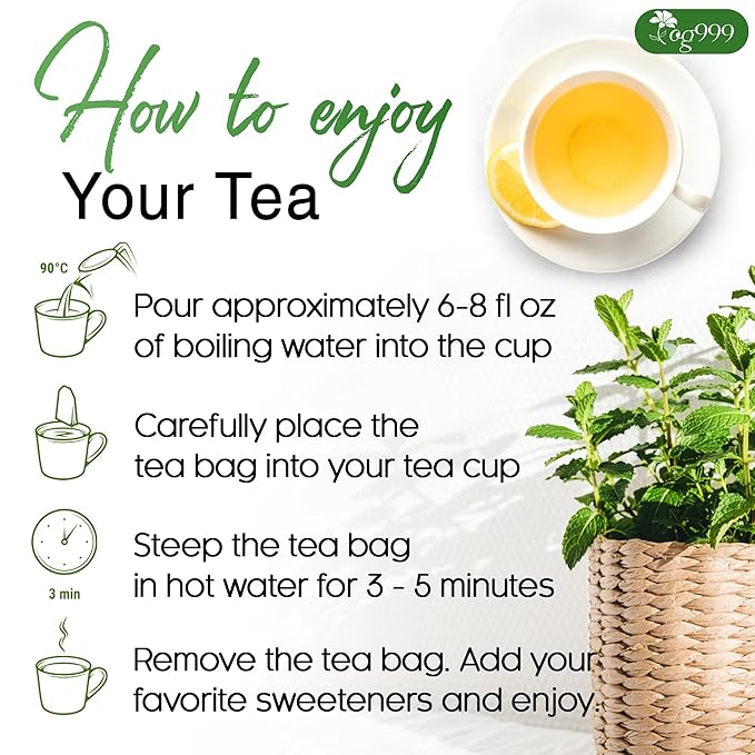 TOG999, Premium Moroccan Mint Green Tea | 30 Tea bags | Traditional Green Tea with Spearmint β Refreshing Flavor, Premium Quality Herbal Blend. Gluten-Free. Vegan