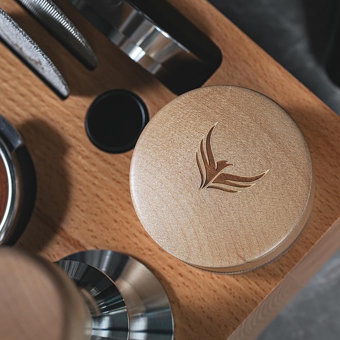 KNODOS 58mm Espresso Tool Set for Breville Dual Boiler, Oracle Jet, and Oracle Touch: Maple Bottomless Portafilter, Calibrated Tamper, Dosing Funnel with Puck Screen, and Adjustable Distributor