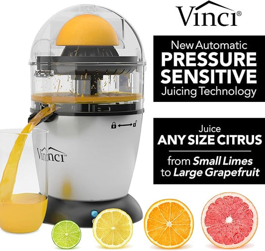 Vinci Breakfast Beverage Bundle: Hands-Free Electric Citrus Juicer & Micro Cafe K-Cup Brewer – Automatic Orange Squeezer Machine Plus Compact Single Serve Coffee Maker perfect for Coffee & Juice