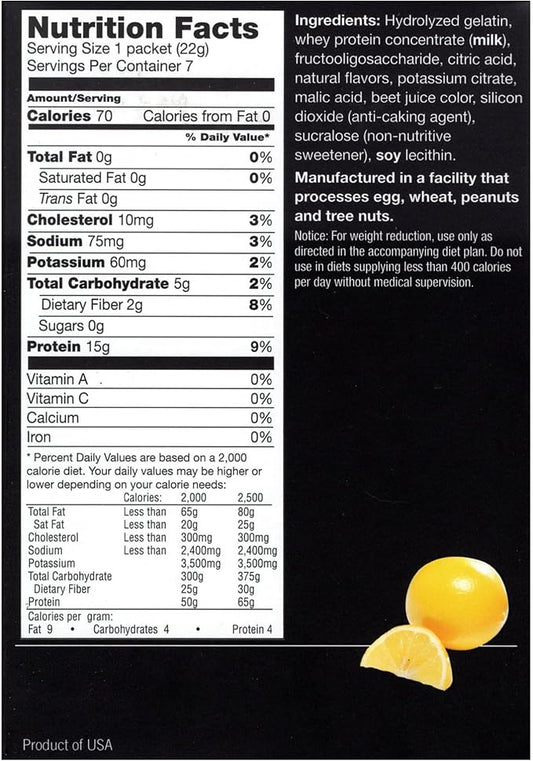 ProtiFit - High Protein Fruit Flavored Powder Drink Mix, 15g Protein, Low Calorie, Sugar Free, Ideal Protein Compatible, 7 Servings Per Box (Pink Lemonade)