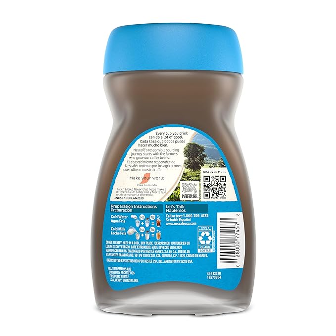 NESCAFÉ Ice Roast, Instant Iced Coffee, 2 Jars (6 Oz Each)