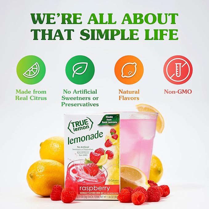 True Lemon Raspberry Lemonade 10 count - 6 pack