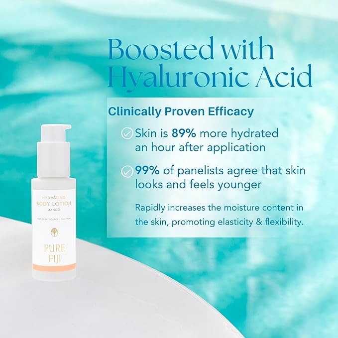 PURE FIJI Hydrating Body Lotion Travel Size, Mango (3oz/90ml)