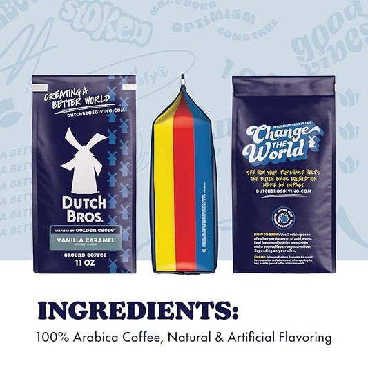 Dutch Bros® Vanilla Caramel Ground Flavored Coffee Inspired by Golden Eagle®, Bagged 11oz