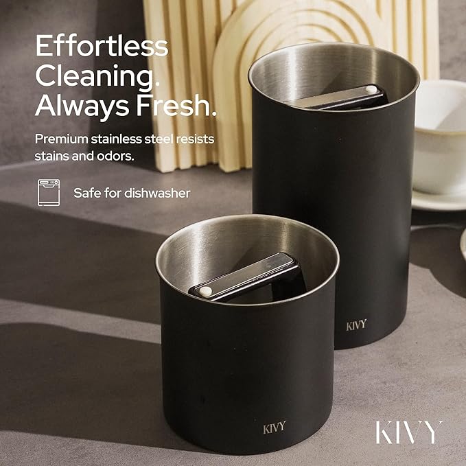 KIVY Airtight Vacuum Coffee Canister, Stainless Steel Coffee Storage Container