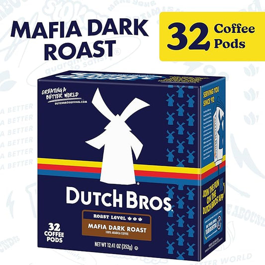 Dutch Bros® Mafia Dark Roast, 32 Count, Dark Roast, Single Serve Coffee Pods for Keurig K-Cup Brewers