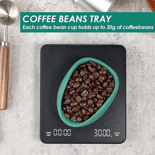 Koluti Silicone Coffee Bean Dosing Cup and Sprayer Kit, Single Dose Measuring Tray Serving Container, Coffee Bar Accessories Set Coffee Lover Gift