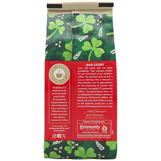 Community Coffee Irish Cream Flavored Ground Coffee, Medium Roast, 11 oz Bag (Pack of 6)