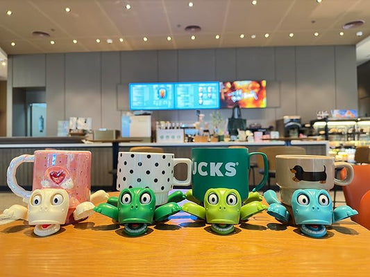 JOD® Turtle Cup Holder,Turtle Coaster with Funny Expression, 4 PCs Cup Holder with Liftable Limbs & Expressive Face for Turtles,Tortoise Lover Gag Gifts Home Decor(4pc-Light Green Green Blue Pink)