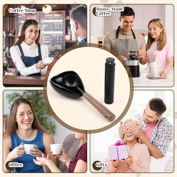 LemonRoad 3 Pcs Barista Accessories Kit Ceramic Coffee Bean Dosing Cup with 20 ml Spray Bottle and 10 g Measuring Spoon Espresso Measuring Cups Bean Kit for Coffee, Tea, and More