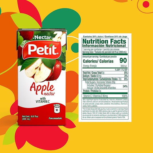Petit Apple Nectar, 200 ml (Pack of 24) – Refreshing Fruit Beverage