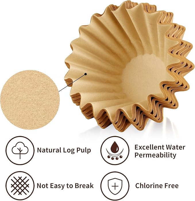 Coffee Filters Compatible with Farberware Coffee Percolator, 150 Pcs Perforated Unbleached Filter Paper for Farberware 4Cup, Coletti 6Cup, Elite Gourmet 6 Cup