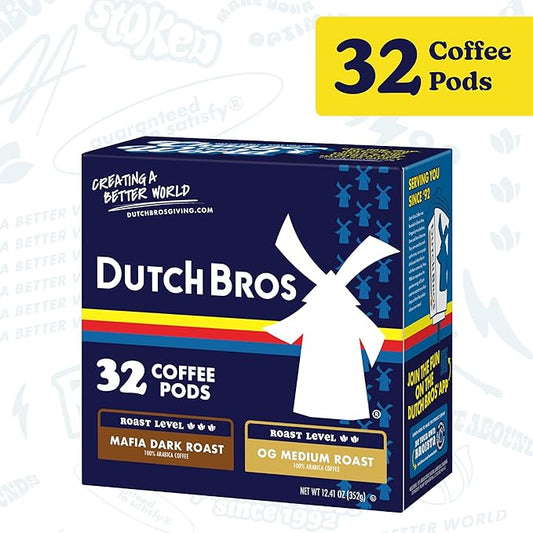 Dutch Bros® Unflavored Coffee Variety Pack, 32 Count, Single Serve Coffee Pods for Keurig K-Cup Brewers
