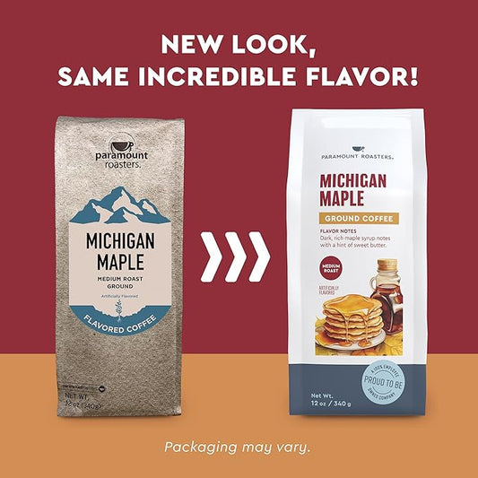 Paramount Roasters, Michigan Maple Flavored Ground Coffee, 12oz Medium Roast (Paramount Coffee Company)