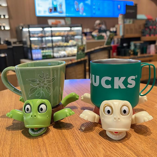 JOD® Turtle Cup Holder,Turtle Coaster with Funny Expression, 2 PCs Cup Holder with Liftable Limbs & Expressive Face for Turtles,Tortoise Lover Gag Gifts Home Decor(2pc-Light Green Pink)