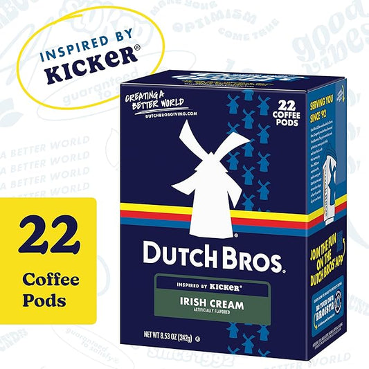 Dutch Bros Irish Cream Flavored Coffee inspired by Kicker®, 22 Count, Medium Roast, Single Serve Coffee Pods for Keurig K-Cup Brewers