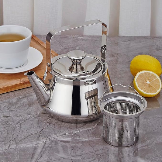 SANQIAHOME 1.3 Quart stainless steel teapot with Infuser A modern, minimalist style