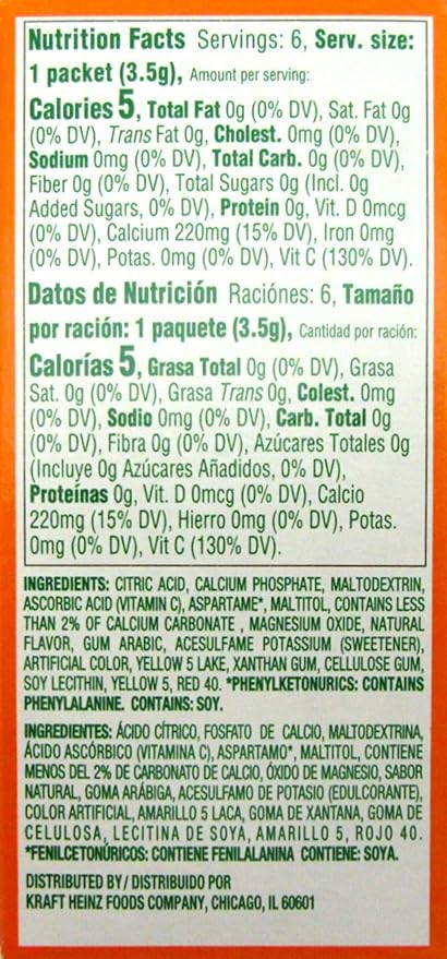 TANG ON THE GO SINGLES DRINK POWDER MIX ORANGE 6 CT