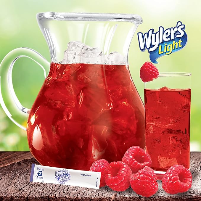 Wyler's Light Pitcher Packs, Water Drink Mix,Raspberry,6 Pitcher Packets (Pack of 2)