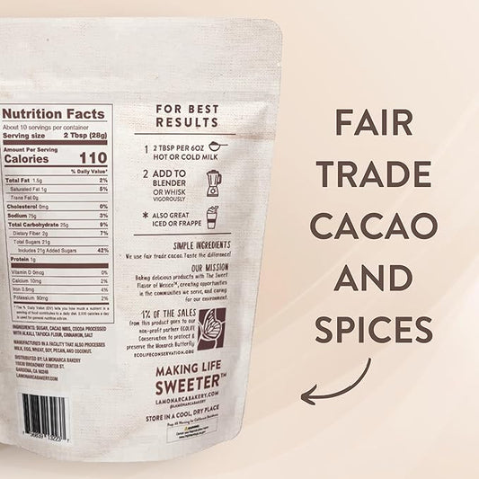 Mexican Hot Chocolate, 10 Ounce (Pack of 2), Authentic Mexican Style Hot Chocolate Mix with Organic Cacao Beans and Cinnamon by La Monarca Bakery