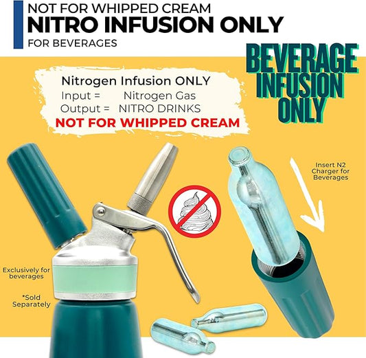ICO 360pcs Nitrogen Cartridges, N2 Cartridges for Nitro Cold Brew Coffee Maker, 2g Non-threaded Nitro Cartridge for Making Nitro Cold Brew and Nitro Infused Beverages 'NOT FOR WHIPPED CREAM'