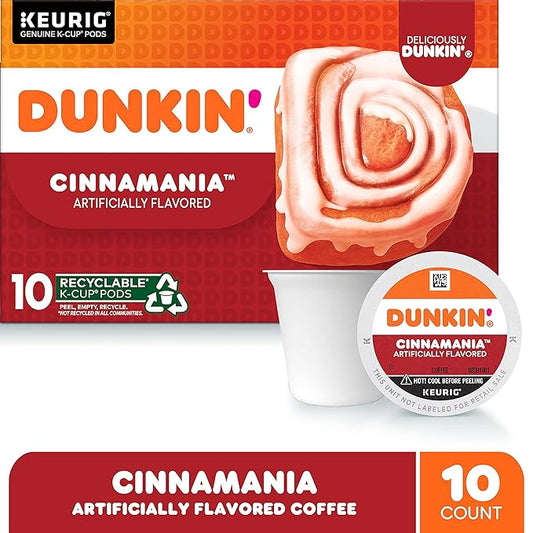 Dunkin' Bakery Series Cinnamon Coffee Roll Flavored Coffee, 10 Keurig K-Cup Pods