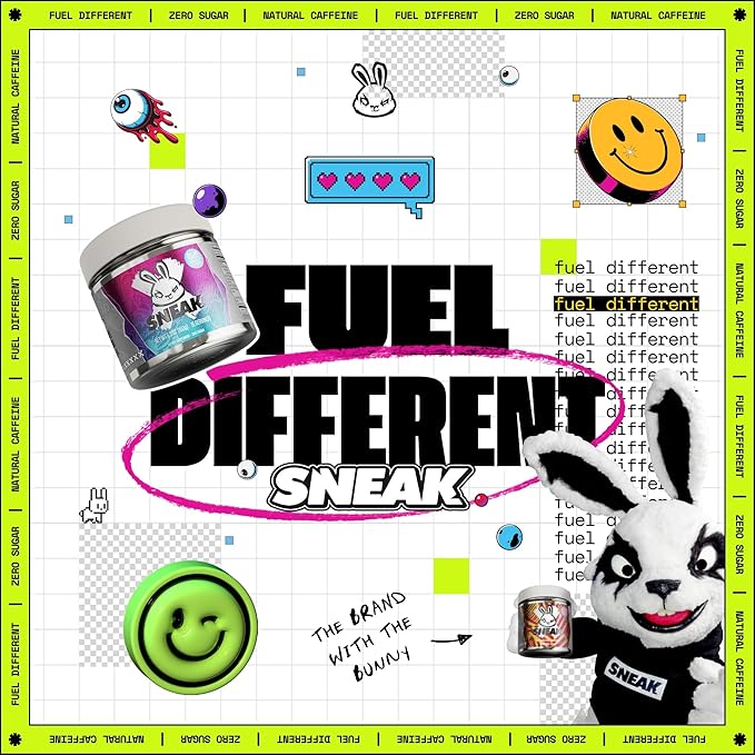 SNEAK Energy Drink Powder | Blue Raspberry | No Sugar. No Nasties. Just Natural Caffeine, Focus-Boosting Nootropics | 40 Servings