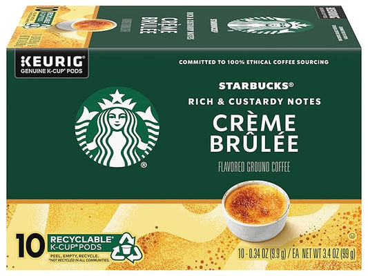 Starbucks Crème Brulée Flavored Blonde Roast Single Cup Coffee for Keurig Brewers, 10 Count - Pack of 2