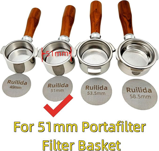 2 Packs Espresso Puck Screen 51mm, Reusable 1.7mm Thickness 150μm 316 Stainless Steel Professional Barista Coffee Filter Mesh Plate for Espresso Portafilter Filter Basket (51mm)