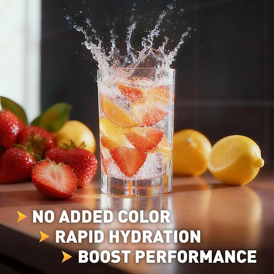 Body Fortress Electrolyte Powder Strawberry Lemonade - Rapid Hydration Drink Mix with 6 Essential Electrolytes & 3 B Vitamins - Sugar Free, Keto Friendly, No Color Added, Clear Hydration - 30 Servings