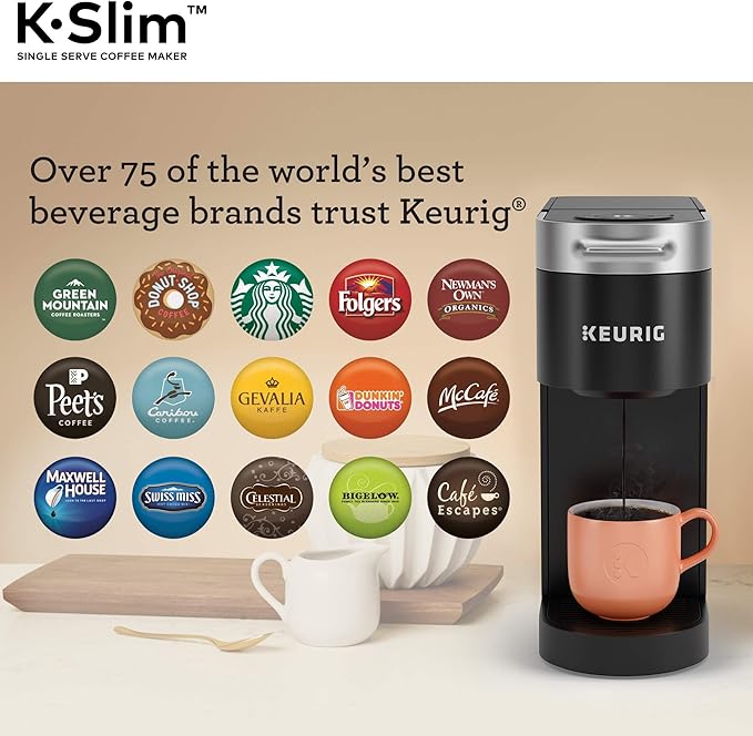 Keurig K-Slim Maker with Green Mountain Coffee Roasters Favorites Collection Variety Pack, 40 Count