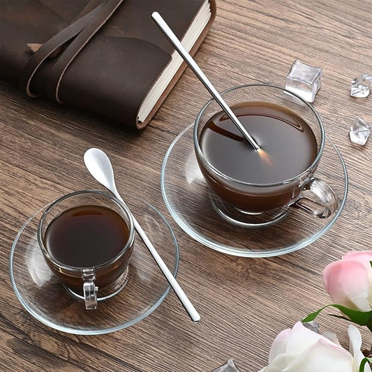 8-Piece 6.2-Inch Long Handle 304 Stainless Steel Coffee Spoons for Coffee, Cocktails, Iced Tea, Milkshakes, Smoothies, Ice Cream - Perfect for Coffee Bar, Home Kitchen, Office, Bars, and Restaurant