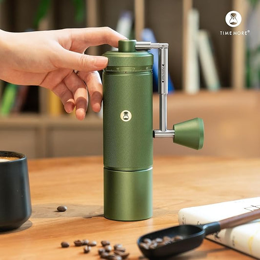 TIMEMORE S3 Manual Coffee Grinder with External Adjustment and Stainless Steel Patented Burr,Hand Coffee Grinder High Presicion Premium Expresso Coffee Grinder Chestnut S3 - Green