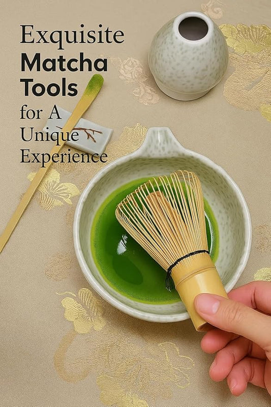 7-Piece Matcha Set - Complete Japanese Tea Ceremony Kit with Ceramic Bowl (Chawan), Bamboo Whisk (Chasen) & Holder, Scoop, Sifter & Cotton Towel - Perfect Matcha Starter Kit
