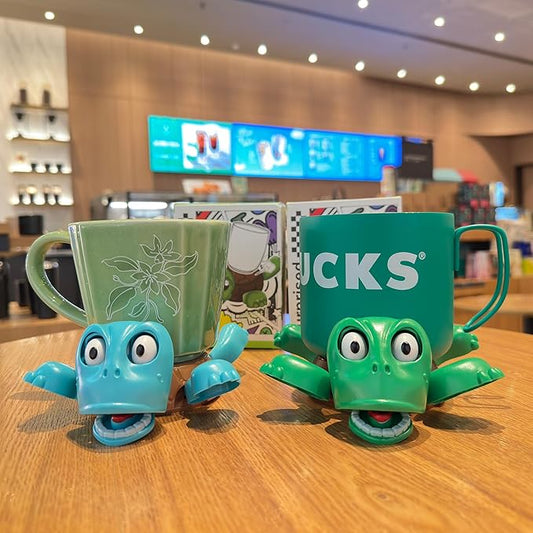 JOD® Turtle Cup Holder,Turtle Coaster with Funny Expression, 2 PCs Cup Holder with Liftable Limbs & Expressive Face for Turtles,Tortoise Lover Gag Gifts Home Decor(2pc-Green Blue)