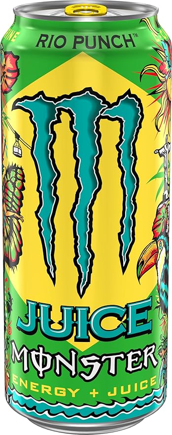 Monster Energy Juice Rio Punch, Energy Drink, 16 Ounce | Energy + Juice, Pack of 15