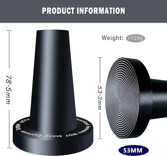 NEOUZA Coffee WDT Holder Tamper 2 in 1 Multifunctional Espresso Accessories Stand, Ripple Base, WDT Not Included (53mm Holder Black)