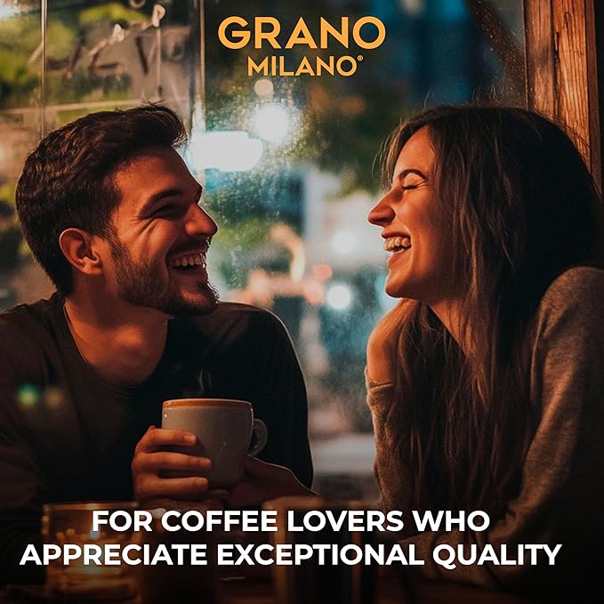 Grano MIlano Decaffeinato - 50 Aluminium Coffee Pods Compatible with Nespresso Original line - Intensity 7, Medium Roast Coffee Capsules Made in Italy
