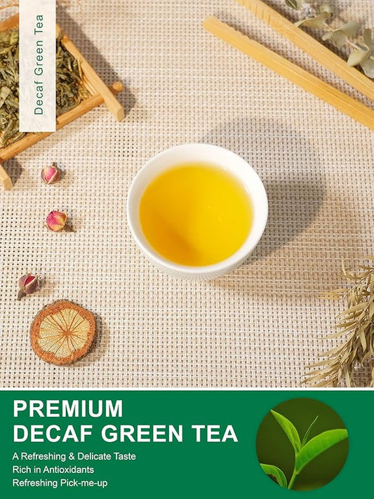 TeeLux Decaf Green Tea, CO2 Decaffeinated Green Tea Loose leaf, Delicate & Smooth Flavor, 7oz