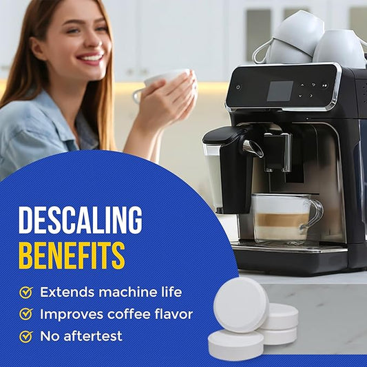 Bastion Coffee Machine Cleaner & Descaler Tablets - 24 Count | Deep Clean & Descale for Keurig, Nespresso, Ninja, Braun, Cuisinart & More | Extend Machine Life & Enhance Coffee Flavor