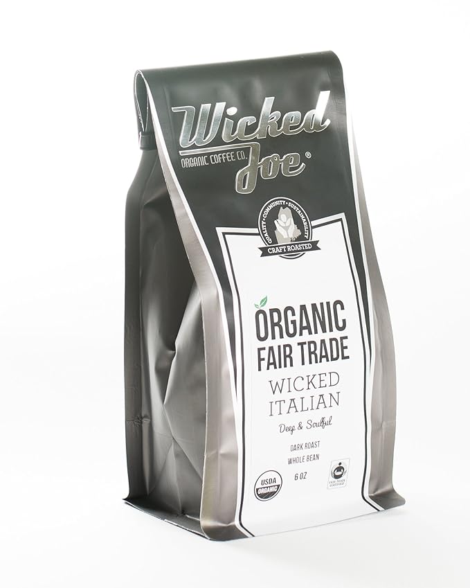 Wicked Joe Coffee Italian Whole Bean, 12 oz, green