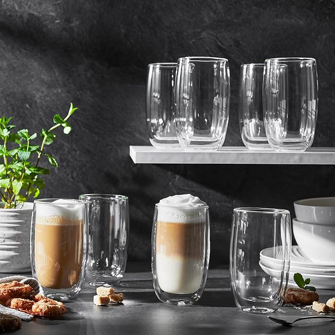 ZWILLING Sorrento 8-pc Double-Wall Glass Latte Cup Set